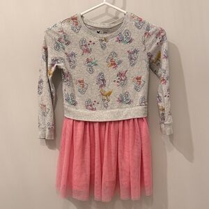 Girls Disney Princess Dress Tutu Sweatshirt Moana Belle Ariel Rapunzel 6X